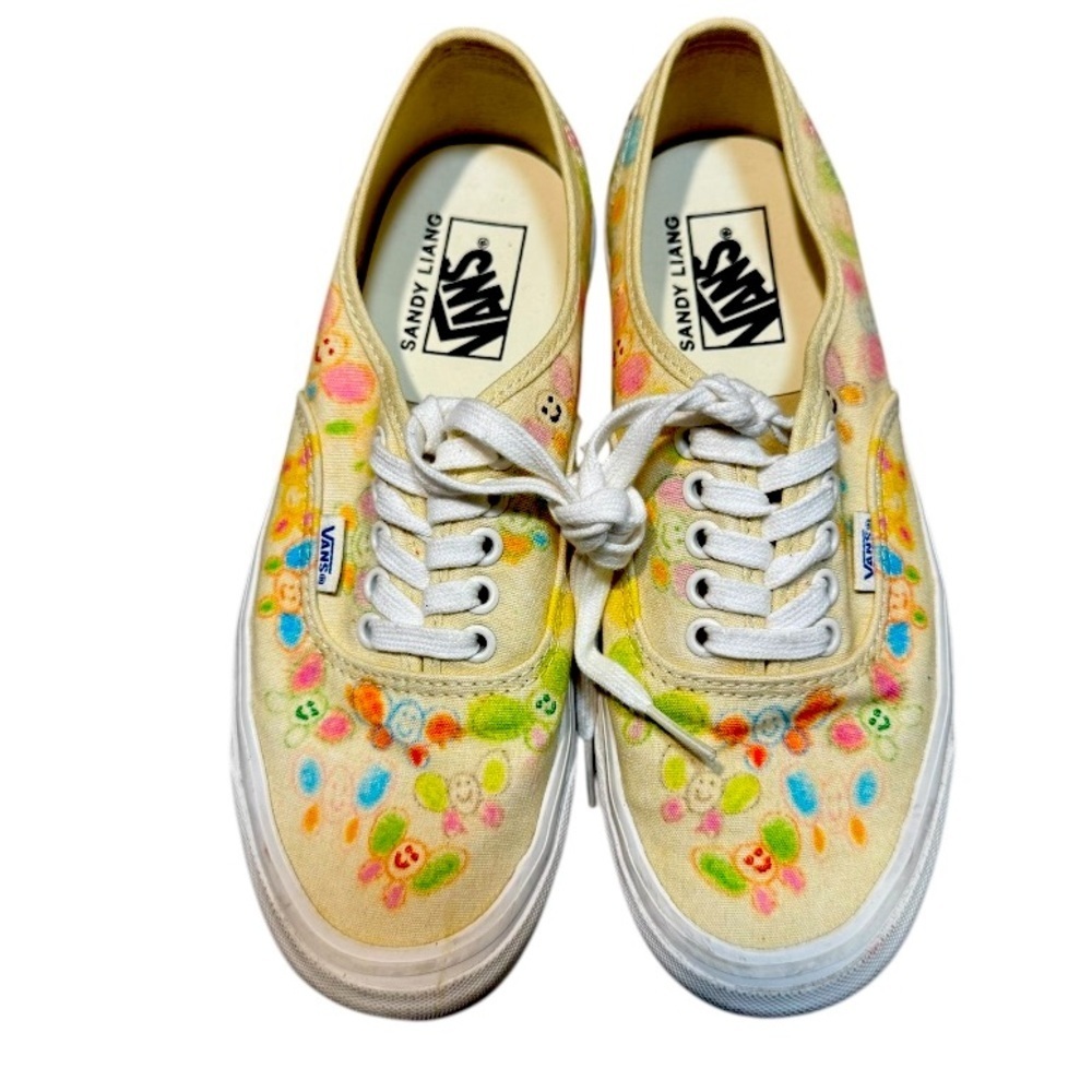 VANS X SANDY LIANG SCRIBBLE SMILEY COLLAB LACE UP SHOES WOMENS SIZE 9 MENS 7.5
